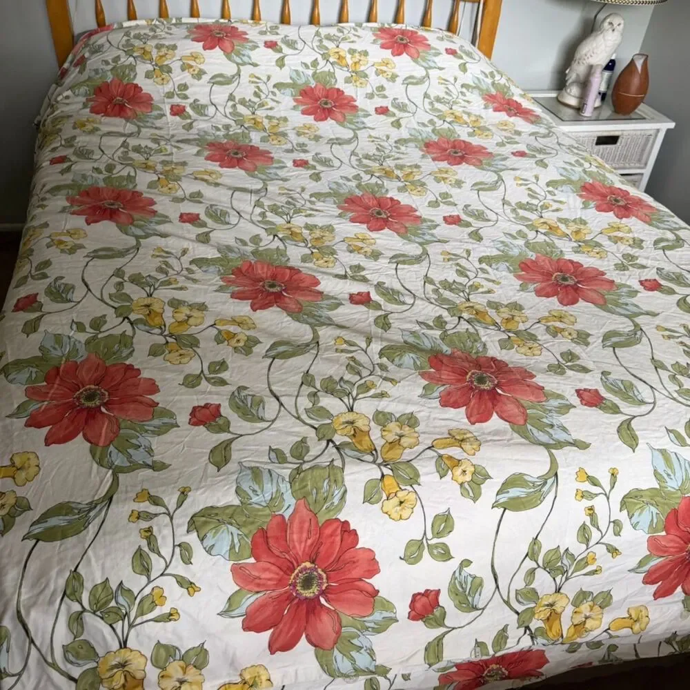 Pottery Barn Full Queen Duvet Cover Sophia Floral Organic cotton